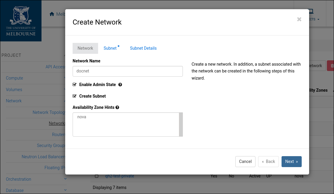 create network