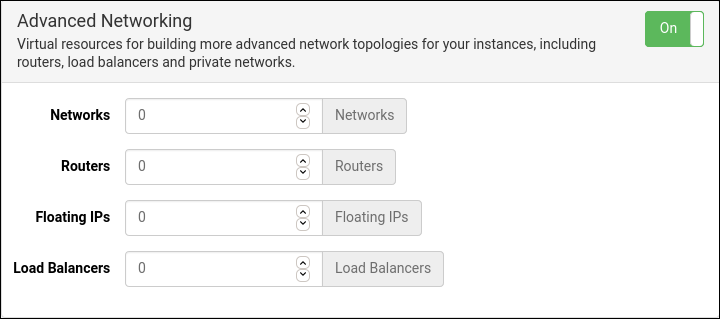 advanced networking quota request