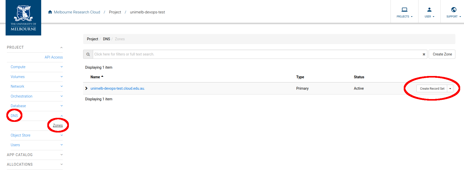 create dns record