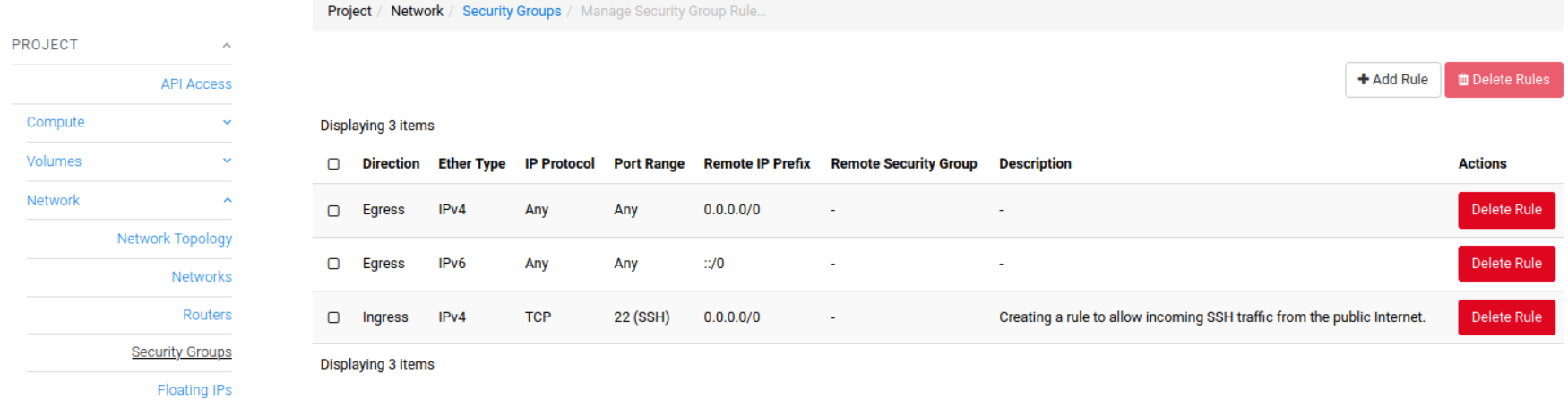 manage security group rules