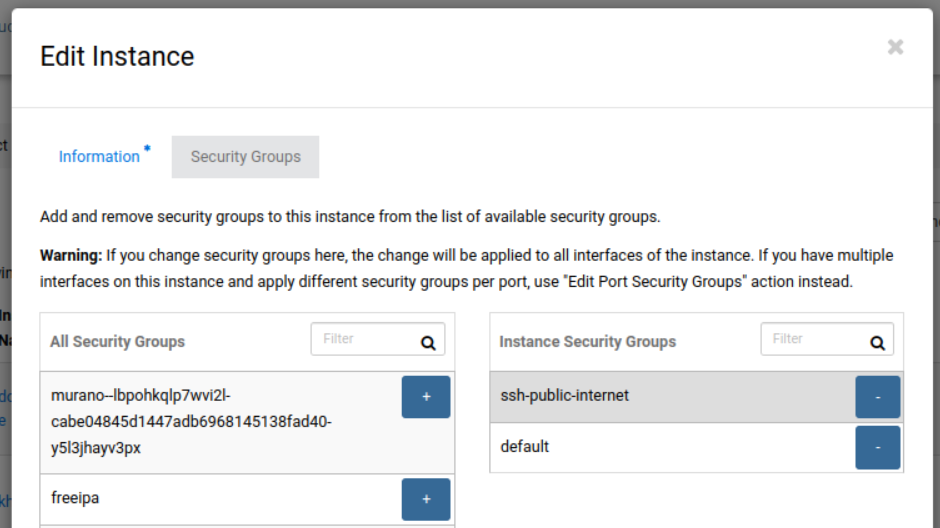 remove security group from instance